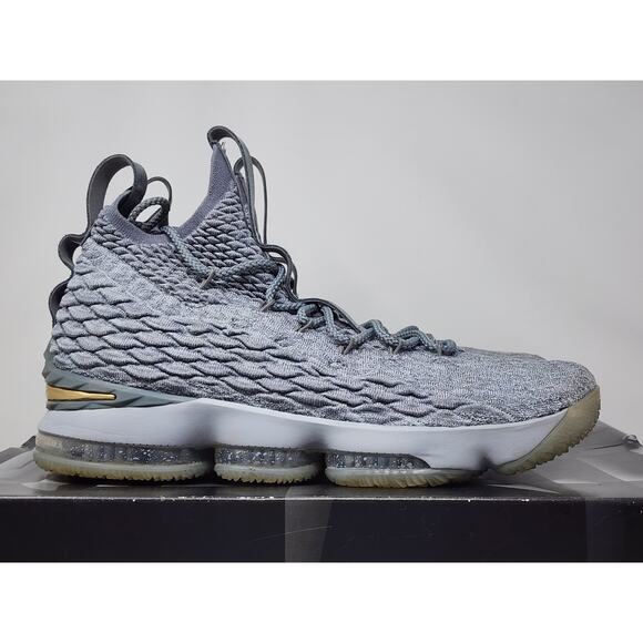 Nike LeBron 15 WOLF GREY 897648-005 Size 12 WORN - Picture 5 of 8
